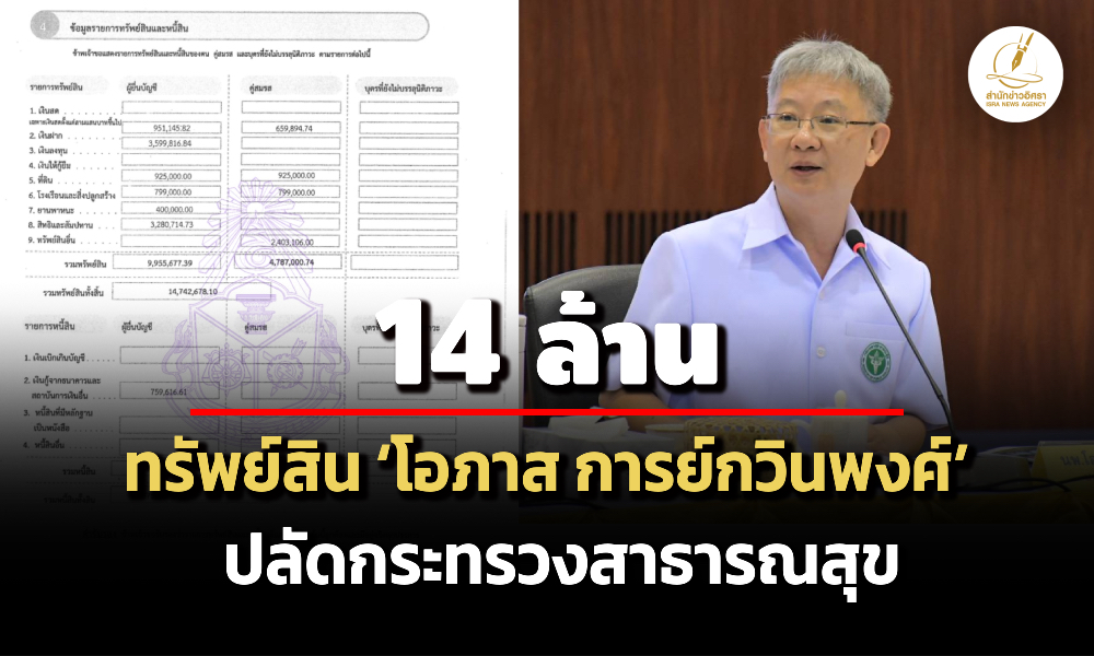 14-ล้าน!-ทรัพย์สิน-‘โอภาส-การย์กวินพงศ์'-ปลัดกระทรวงสาธารณสุข-รายได้-23-ล./ปี