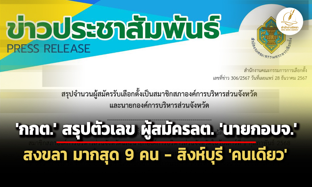 ‘กกต’-สรุปจำนวน-ผู้สมัคร-ลตนายก-อบจ.192-คน-สงขลา-มากสุด-–-สิงห์บุรี-คนเดียว