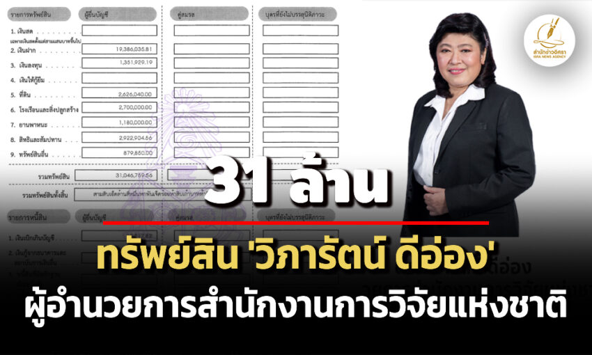 31-ล้าน!-ทรัพย์สิน-‘วิภารัตน์-ดีอ่อง’-ผู้อำนวยการสำนักงานการวิจัยแห่งชาติ-รายได้-32-ล./ปี