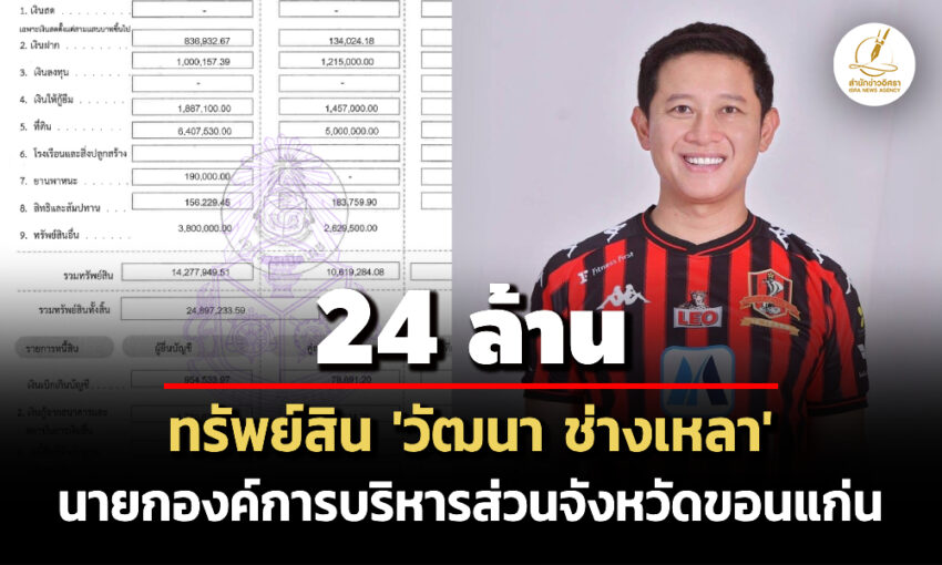 24-ล้าน!-ทรัพย์สิน-‘วัฒนา-ช่างเหลา’ นายก-อบจขอนแก่น-รายได้-8.4-แสน/ปี