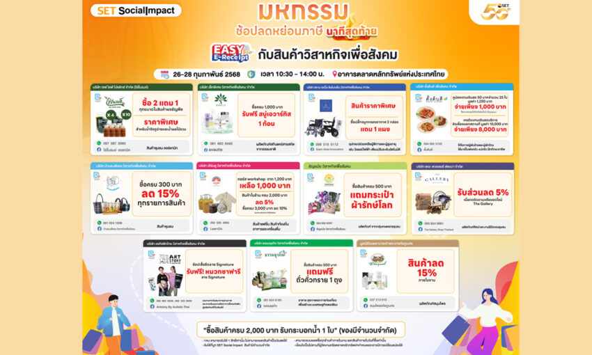 ตลาดหลักทรัพย์ฯ-ชวนร่วมช้อปลดหย่อนภาษีนาทีสุดท้าย-easy-e-receipt-20-26-28-กพ.