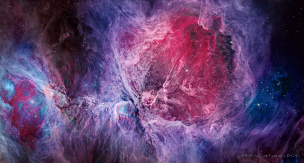 เนบิวลา-orion-ในการมองเห็นและอินฟราเรด