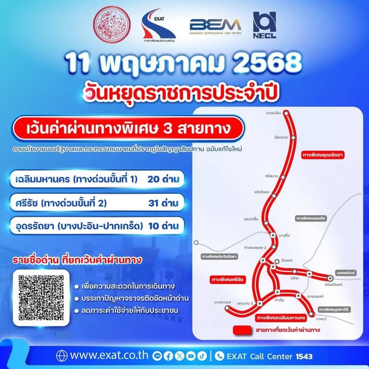 วันอาทิตย์นี้-(11-พค-68)-กทพ.-ยกเว้นค่าผ่านทางพิเศษ-3-ส-|-2025-05-09-04:23:00