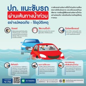 ปภ.-แนะขับรถผ่านเส้นทางน้ำท่วมปลอดภัย-–-ไร้อุบัติเหตุ-กรมป