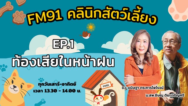 ท้องเสียในหน้าฝน-ep.1-:-fm91-คลินิกสัตว์เลี้ยง-:-31-พฤษภาคม-|-2025-05-31-06:36:00