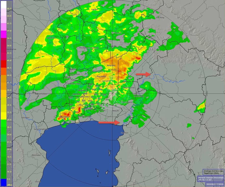 18:00-กรุงเทพมหานคร-ฝนตก-ปกคลุมทั่วพื้นที่-เคลื่อนตัวทิศตะวันออก-/-ป-|-2025-05-31-11:01:00
