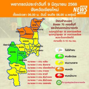 (9/6/68)-…ภาคเหนือมีฝนเพิ่มขึ้นและมีฝนตกหนักบางแห่ง-ขอให้ป