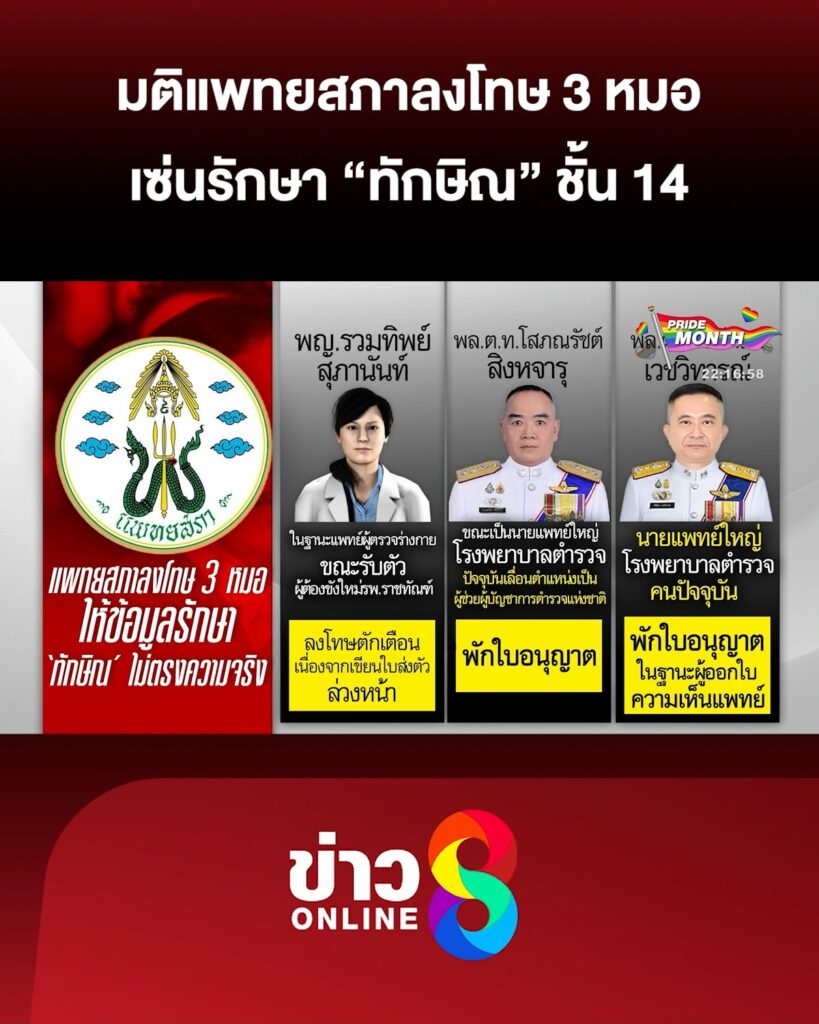 มติแพทยสภาลงโทษ-3-หมอ-เซ่นรักษา-ทักษิณ-ชั้น-14-|-ลุยชนข่าว-ออนไลน์-|-12-มิ.ย