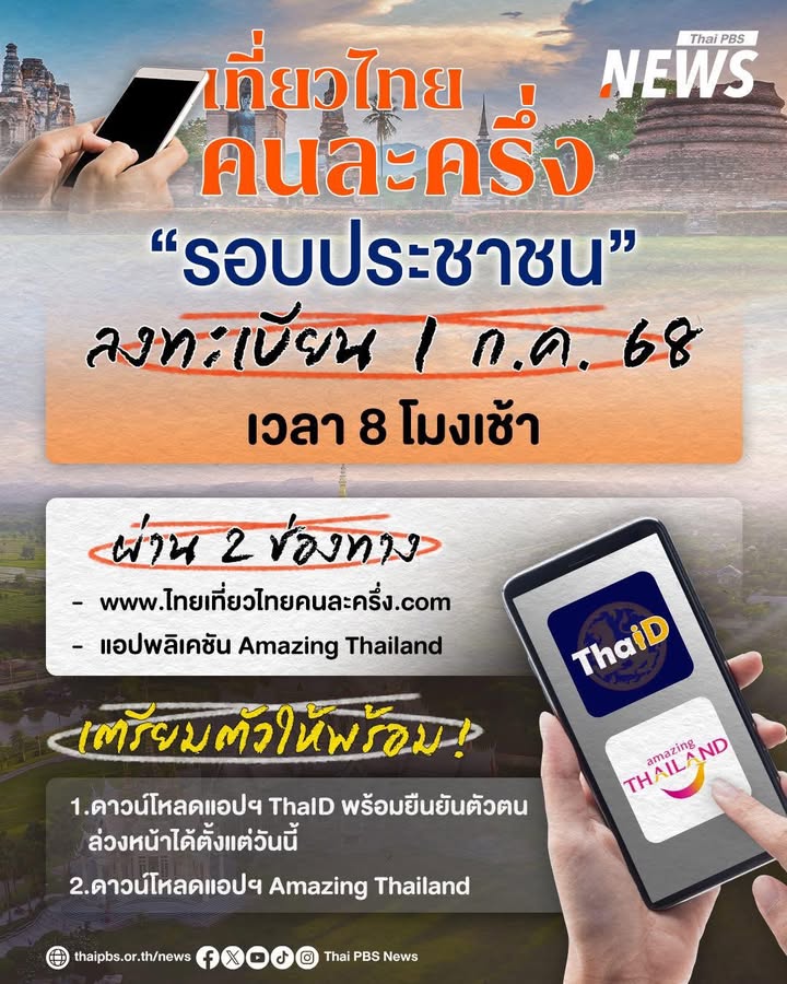 -โครงการ-เที่ยวไทยคนละครึ่ง-2568-เปิดให้ประชาชนลงทะเบียนจอง