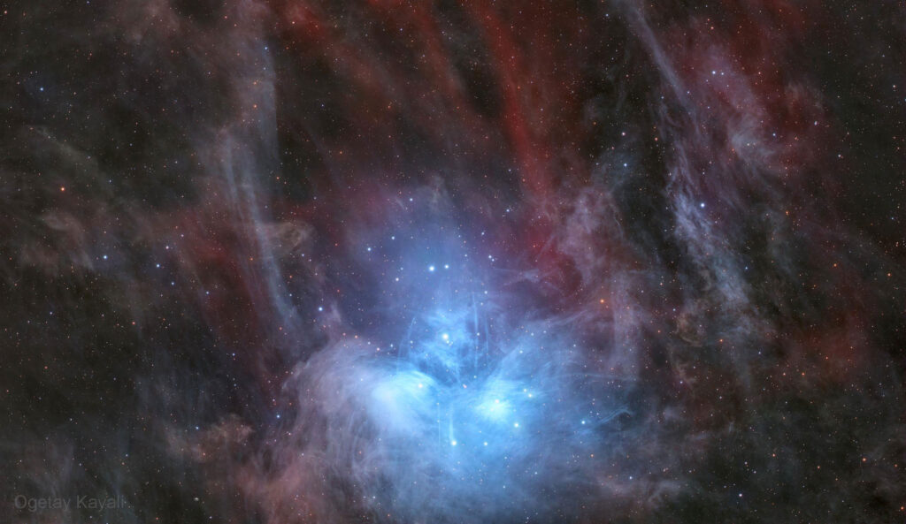 pleiades-ในสีม่วงและสีน้ำเงิน