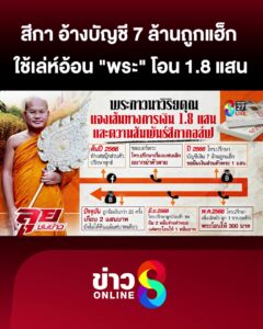 “สีกากอล์ฟ”-อ้างบัญชี-7-ล้านถูกแฮ็ก-อ้อน-“พระ”-โอน-18-แสน-|-ลุยชนข่าว-|-13กค.68