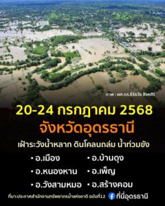แจ้งเตือน-ชาวจังหวัดอุดรธานี️-เฝ้าระวังน้ำหลาก-ดินโคลนถล่