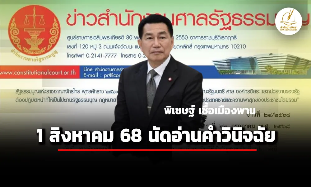 ศาลรัฐธรรมนูญ-นัดไต่สวนพยาน-คำร้อง-พิเชษฐ์-แปรญัตติงบปี-69-ขัดรธน-24-กค.