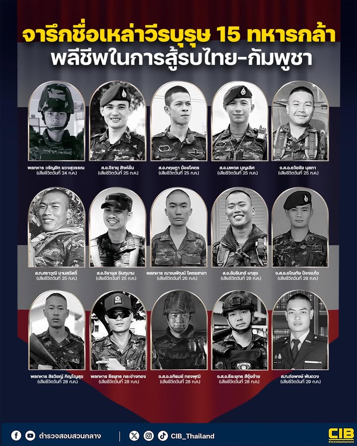 จารึกชื่อเหล่าวีรบุรุษ-15-ทหารกล้า-พลีชีพในการสู้รบไทย-กัมพู
