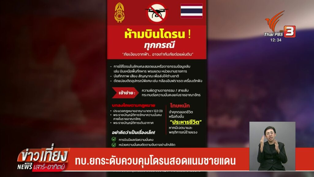 ทบ.ยกระดับควบคุมโดรนสอดแนมชายแดน--ne