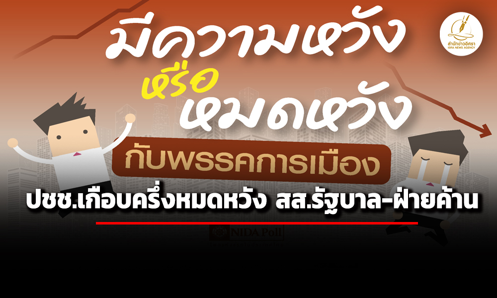 นิด้าโพลเผย-ปชช3229%-ไม่ค่อยพอใจ-สสชุดปัจจุบัน-เกือบครึ่งหมดหวังกับทั้ง-รบ.-ฝ่ายค้าน