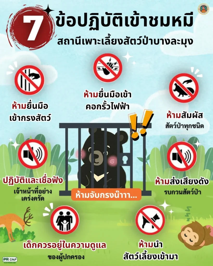 7-ข้อปฏิบัติเข้าชมหมี-ในสถานีเพาะเลี้ยงสัตว์ป่าบางละมุง-จังห
