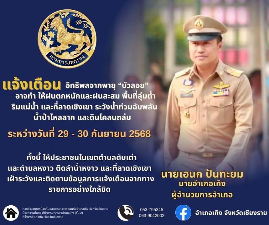 ศบก.ป้องกันและแก้ไขปัญหาอุทกภัย-วาตภัย-และดินถล่ม-อำเภอเทิง-|-2025-09-29-05:41:00