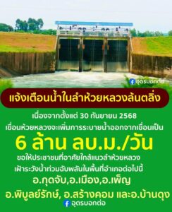 แจ้งเตือน️-ประชาชนชาวอุดรธานี-ที่อาศัยใกล้ลำห้วยหลวงเฝ้าระว