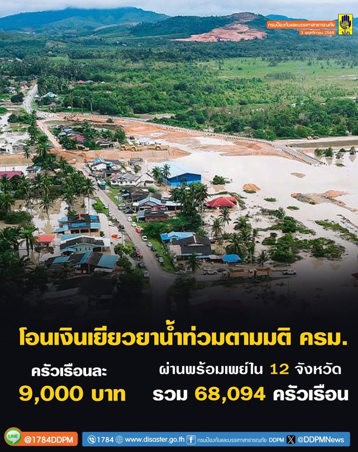 ปภ.เผยเริ่มโอนเงินเยียวยาน้ำท่วม-9,000-บาท-ผ่านพร้อมเพย์-ใน