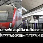ค่าโดยสารรถไฟฟ้าสายสีม่วง-แดง-40-บาทผ่านบอร์ดรฟม-รฟทแล้ว-ชงครม-25-พย.-68