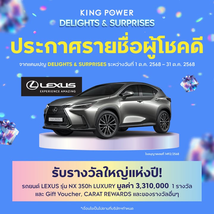 ประกาศรายชื่อผู้โชคดีจากแคมเปญ