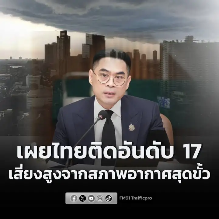กรมลดโลกร้อน-เผย-ไทยติดอันดับ-17-เสี่ยงสูงจากสภาพอากาศสุดขั้-|-2025-11-29-06:02:00