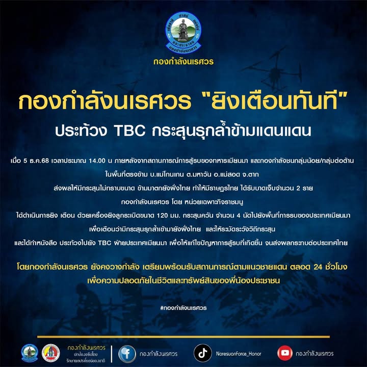 กองกำลังนเรศวร-ยิvเตือนทันที-ตามกฏการใช้กำลัง-สถานการณ์ความไ