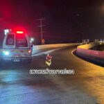 เปิดสัญญาณไฟเตือน-กู้ภัยนำรถมาจอดเปิดสัญญาณไฟเตือน-บนสะพานก-|-2026-01-23-14:05:00