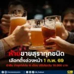 เลือกตั้งล่วงหน้า-1-กพ.69-ห้ามขายสุราทุกชนิด-ฝ่าฝืนปรับ–จำค