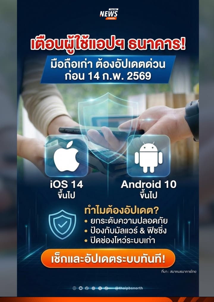 เตือนผู้ใช้มือถือเก่า-แอปธนาคารอาจใช้งานไม่ได้-หากไม่อัปเดตร