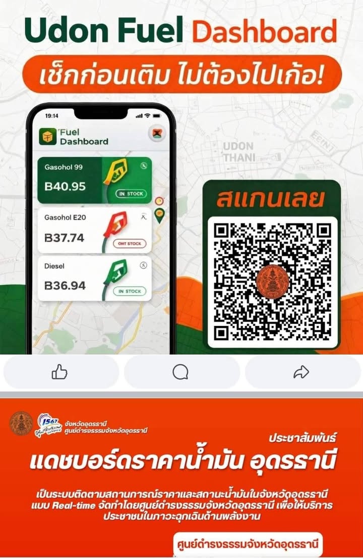 ️-เช็กก่อนเติม-ไม่ต้องไปเก้อ…-กับ-“udon-gasoline-dashboard”