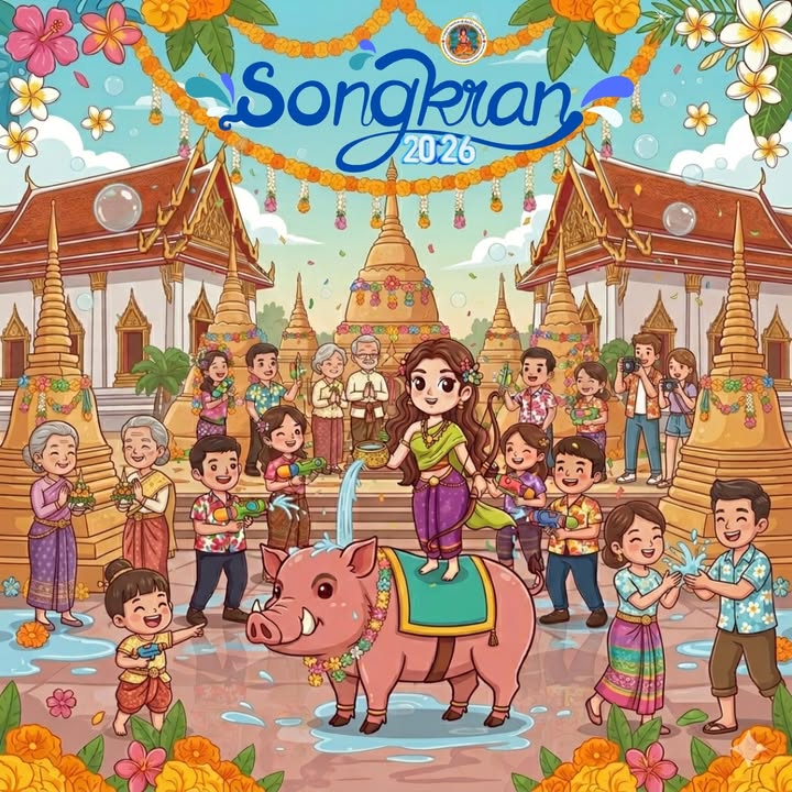 “สวัสดีปีใหม่ไทย-สงกรานต์สุขสดใส-คนไทยหัวใจเบิกบาน-”-