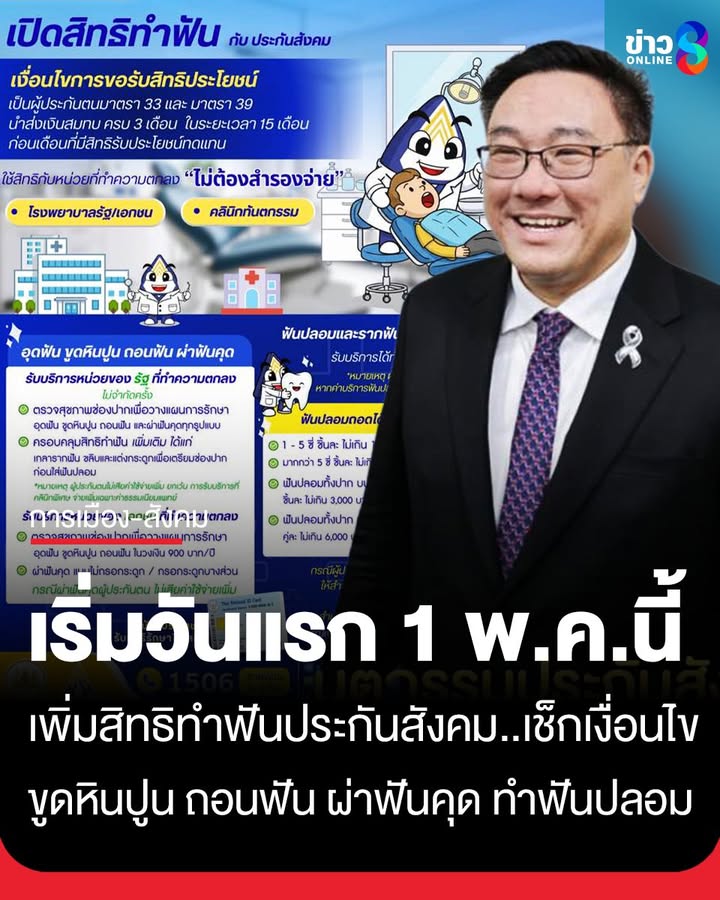 “จุลพันธ์”-เพิ่มสิทธิทำฟันประกันสังคม-ลดภาระค่าใช้จ่ายผู้ประกันตน-เริ่ม-1-พ.ค