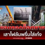 ด่วน นาทีชีวิต พายุซัดเสาไฟ 24 ต้นหล่นทับรถเก๋ง 