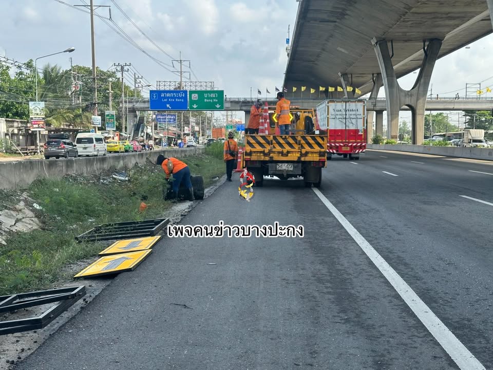 เก็บหมดแล้ว-หมวดการทางบางปะกงลงพื้นที่เก็บกรวย-ป้าย-สัญญาณไ-|-2026-05-21-02:25:00
