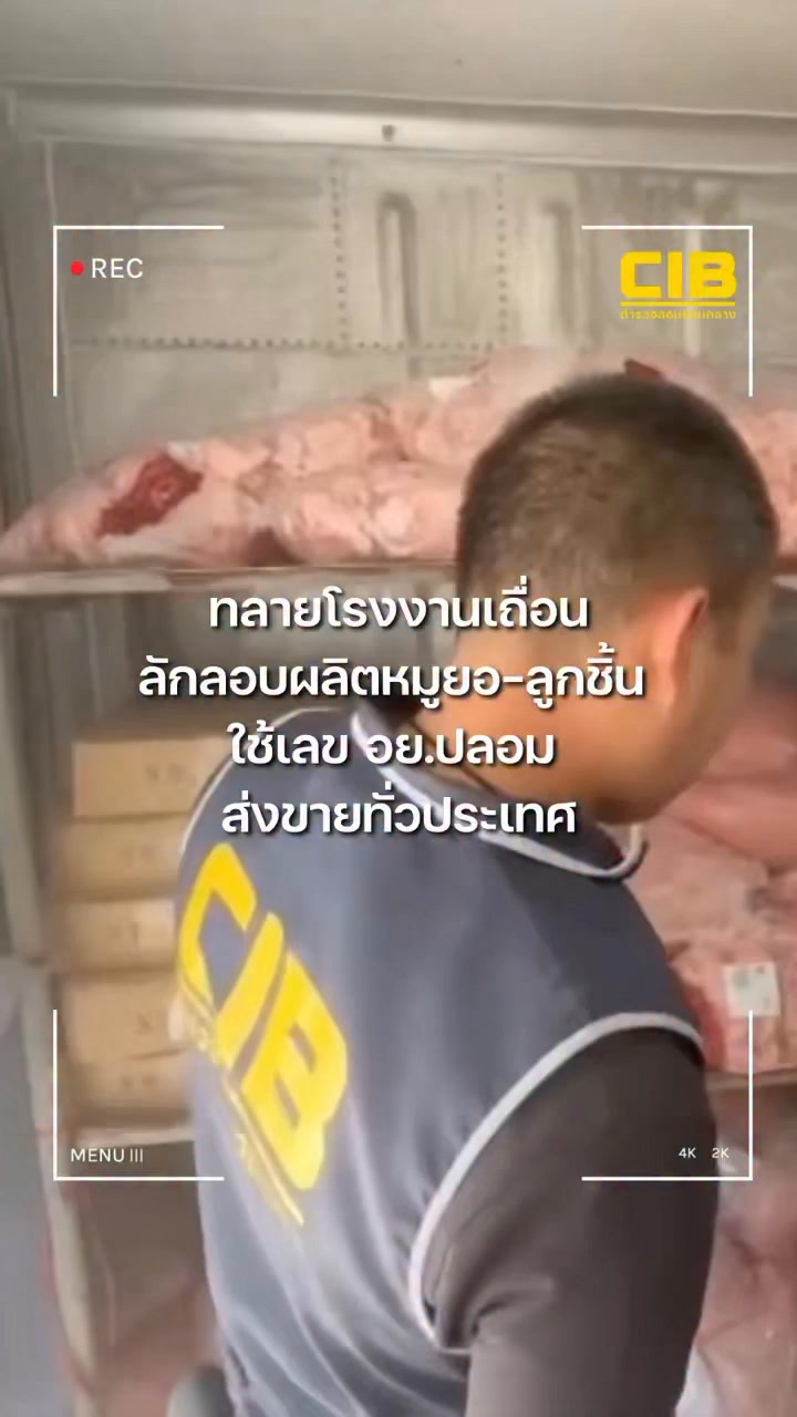 ตำรวจสอบสวนกลาง-ทลายโรงงานเถื่อนลอบผลิตหมูยอ-ลูกชิ้น-ป
