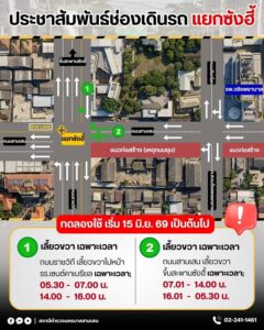 ประชาสัมพันธ์การทดลองปรับรูปแบบการเดินรถบริเวณแยกซังฮี้-เริ่-|-2026-06-14-23:37:00