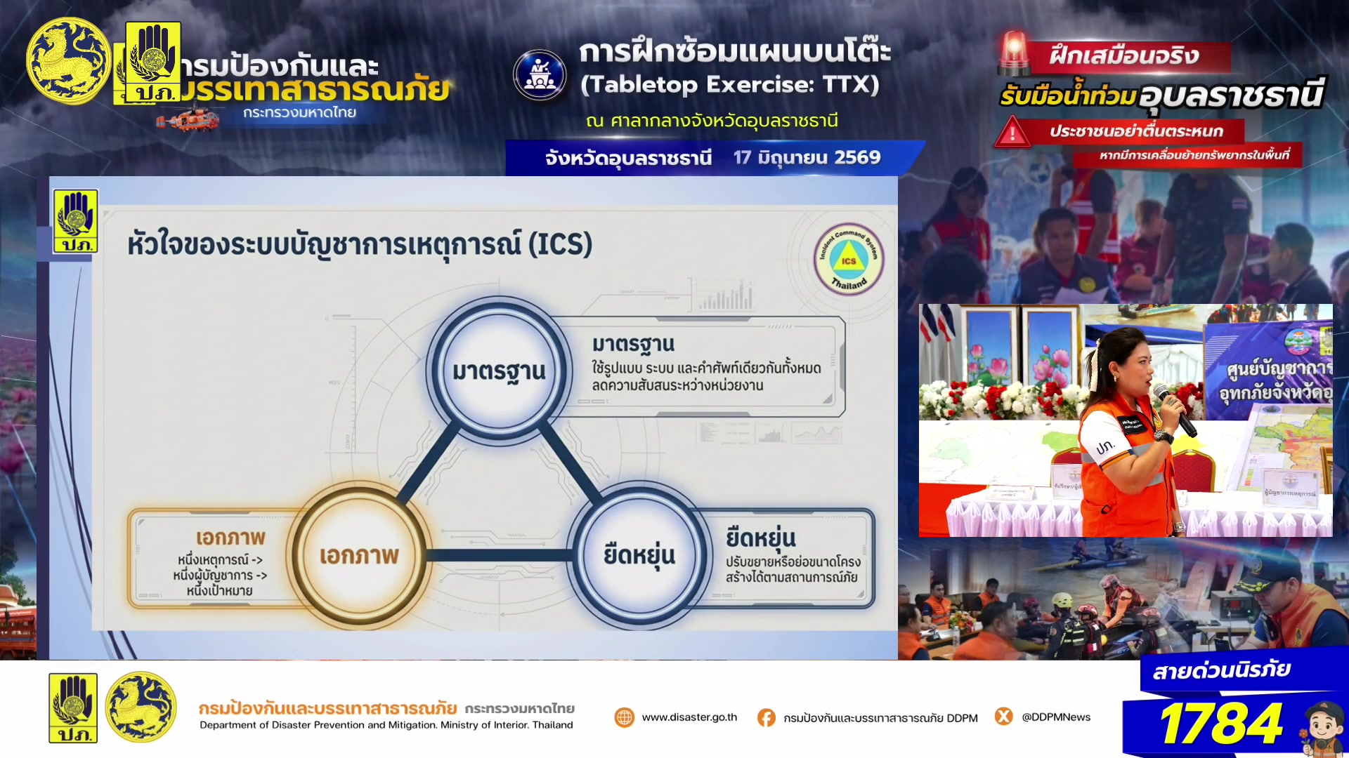live-การฝึก:-การป้องกันและบรรเทาสาธารณภัย-(กรณีอุทกภัย)-ใน