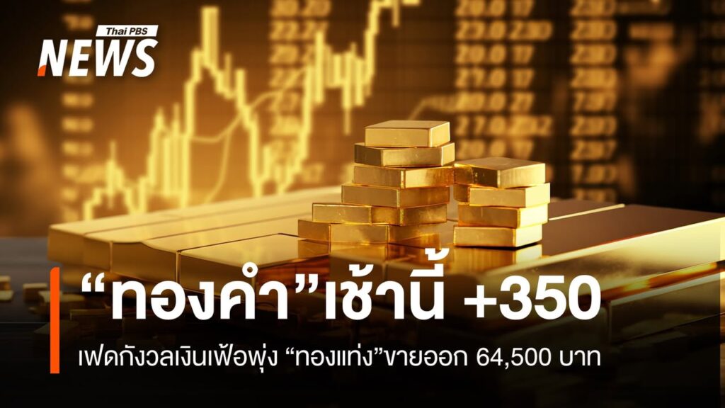 ทองคำ-เช้านี้-+350-บาท-เฟดกังวลเงินเฟ้อพุ่ง-ทองแท่งขายออ