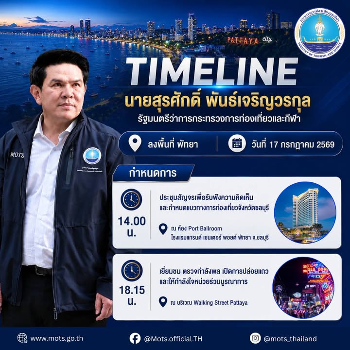 รมว.สุรศักดิ์-ลงพื้นที่พัทยา-ประชุมสัญจรเพื่อรับฟังความคิด