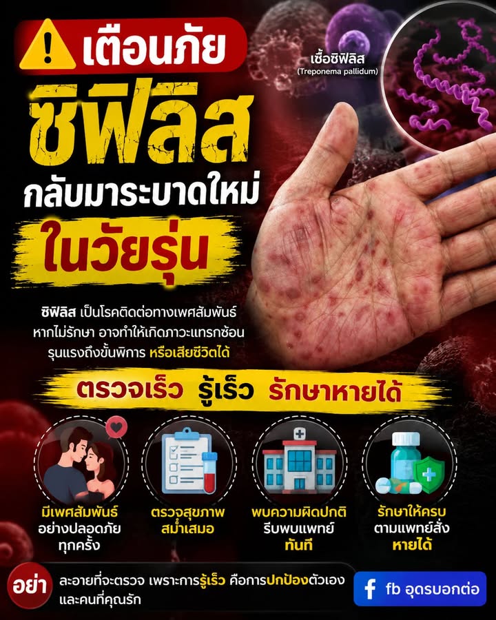 เตือนภัย️-โรคซิฟิลิส-กำลังกลับมาระบาดใหม่-ซิฟิลิส-เป็นโรคติ