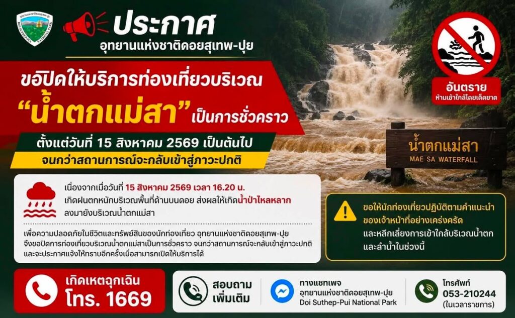 -ประกาศ-อุทยานแห่งชาติดอยสุเทพ-ปุย-ขอปิดให้บริการท่องเที่ยว
