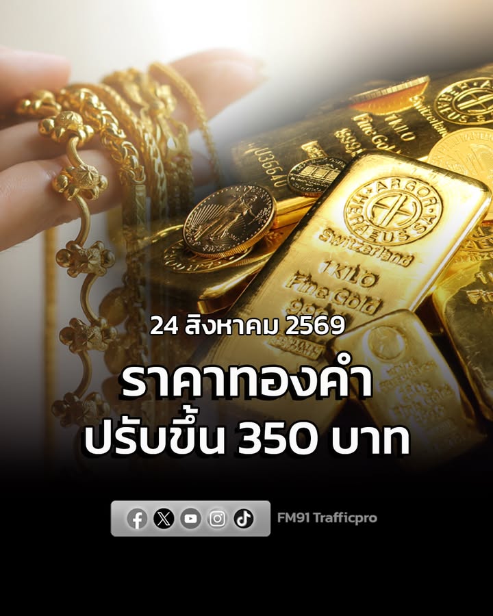 ราคาทองคำวันนี้-วันที่-24-สค.69-ประกาศ-ดีดขึ้นอีก-350-บาท-ท-|-2026-08-24-02:forty-eight:00