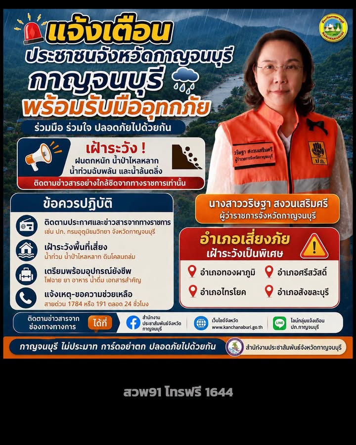 ประชาสัมพันธ์จังหวัดกาญจนบุรี-แจ้งเตือนประชาชนจังหวัดกาญจนบุ-|-2026-08-31-11:51:00