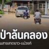 ฝนตกหนัก-ทำให้น้ำป่าจากเขาแม่วงก์-ล้นคลอง-เอ่อท่วมถนนลาดยาว-