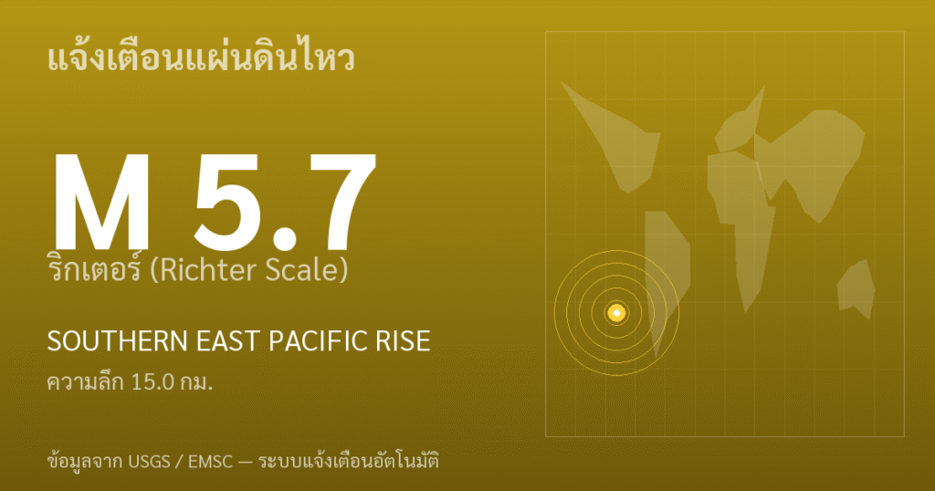 แผ่นดินไหวขนาด 5.7 ริกเตอร์ ที่ SOUTHERN EAST PACIFIC RISE