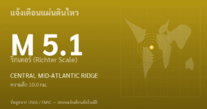 แผ่นดินไหวขนาด 5.1 ริกเตอร์ ที่ CENTRAL MID-ATLANTIC RIDGE