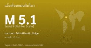 แผ่นดินไหวขนาด 5.1 ริกเตอร์ ที่ northern Mid-Atlantic Ridge