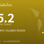 แผ่นดินไหวขนาด 5.2 ริกเตอร์ ที่ SOUTH SANDWICH ISLANDS REGION